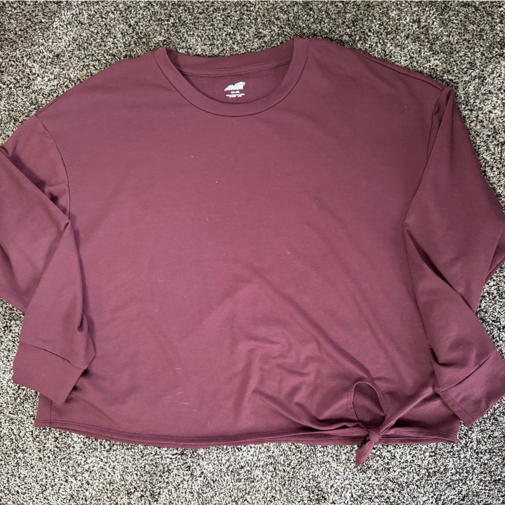 Avia Purple Long Sleeve Tee Comfortable Crew Neck